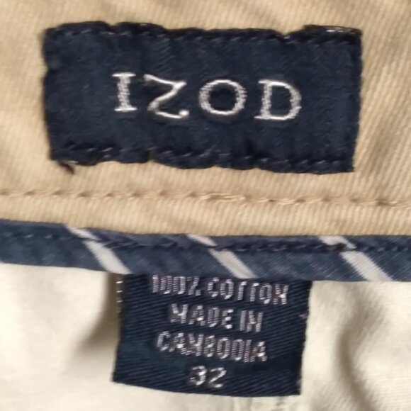 Men's Izod Pleated Stone Khaki Shorts Size 32W - Picture 5 of 5